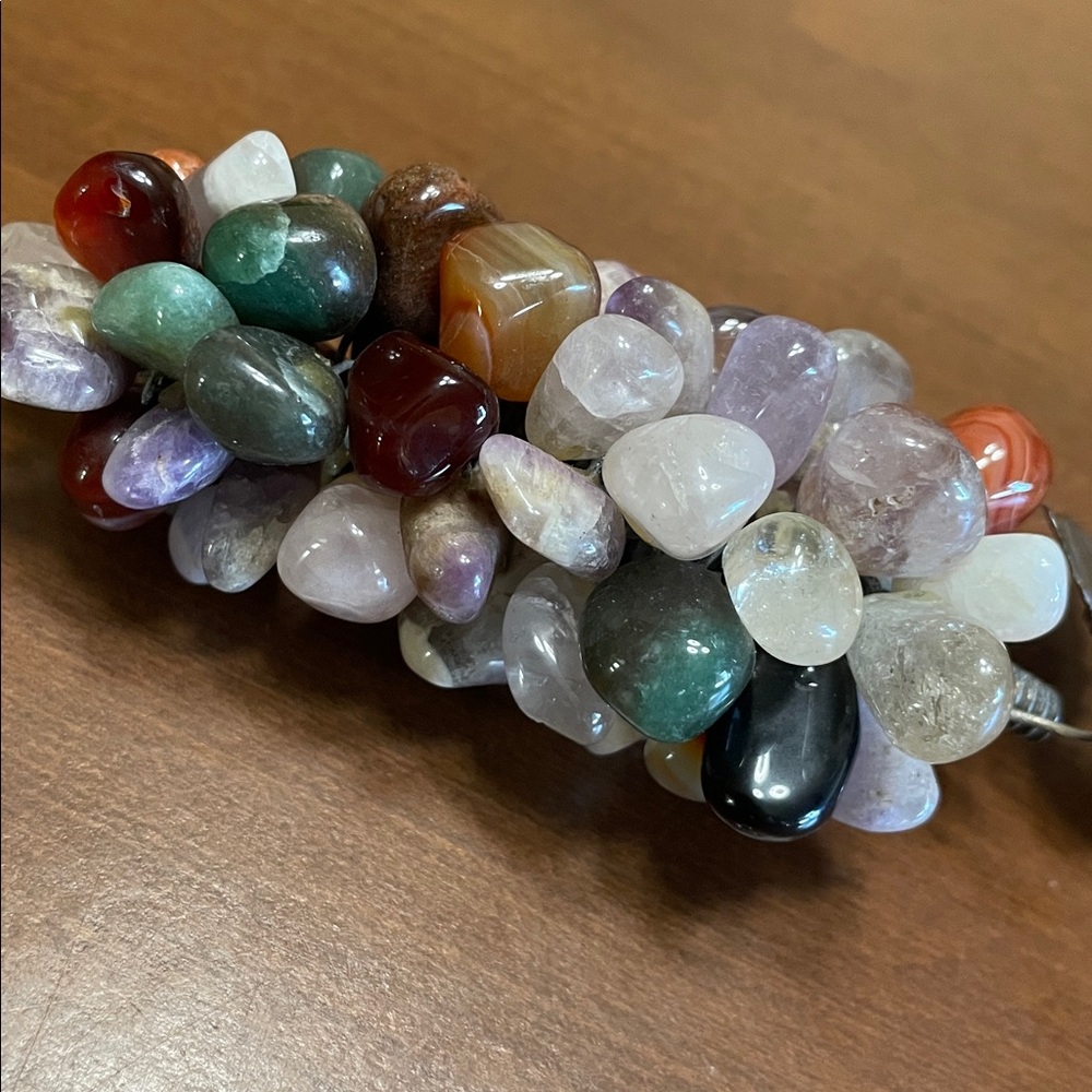Multicolor Gemstone Grape Cluster Ornament